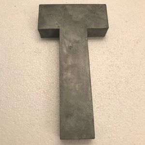 Anthropologie Gray Metal Letter T Wall Decor